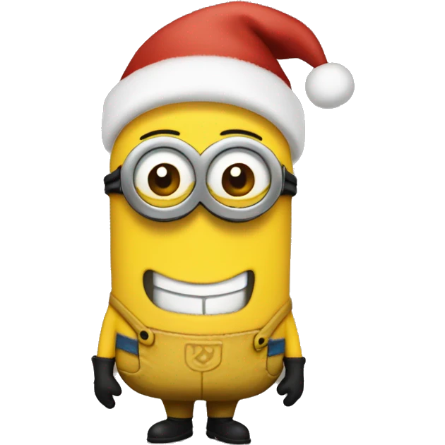 Christmas minion smile and a big forehead emoji