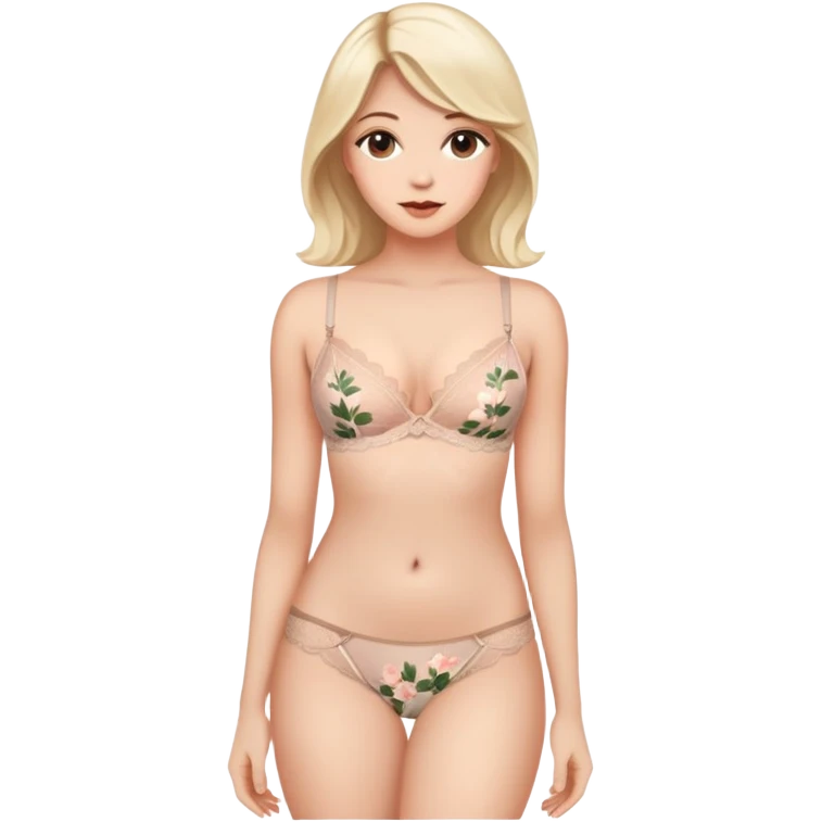 Lingerie with flowers emoji
