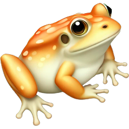 Chubby frog laying on lily pad emoji