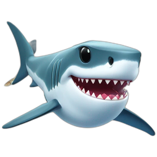 Shark wearing sunglasses on the beach emoji