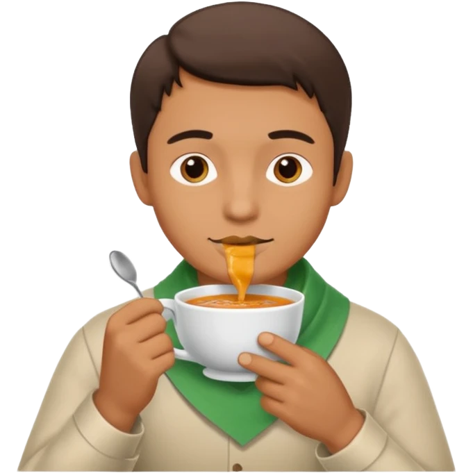 Çorba içen adam gerçekçi emoji