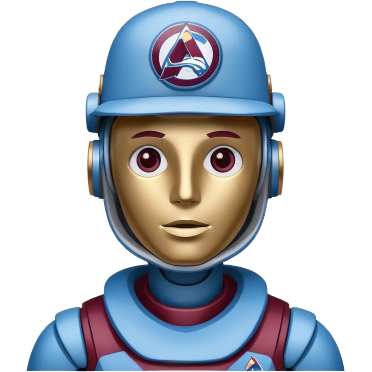 Engineer robot with colorado avalanche hat emoji
