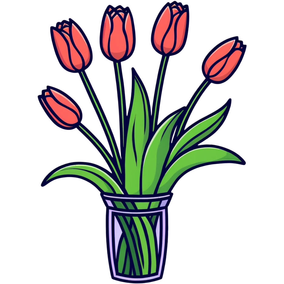 beautiful bouquet of colorful tulips emoji