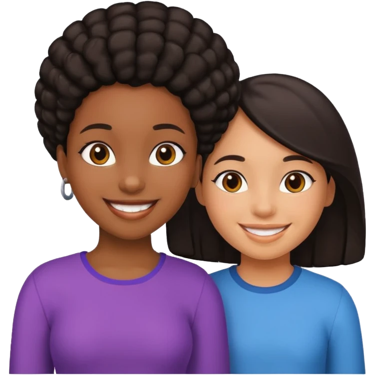 black girl hispanic girl couple emoji