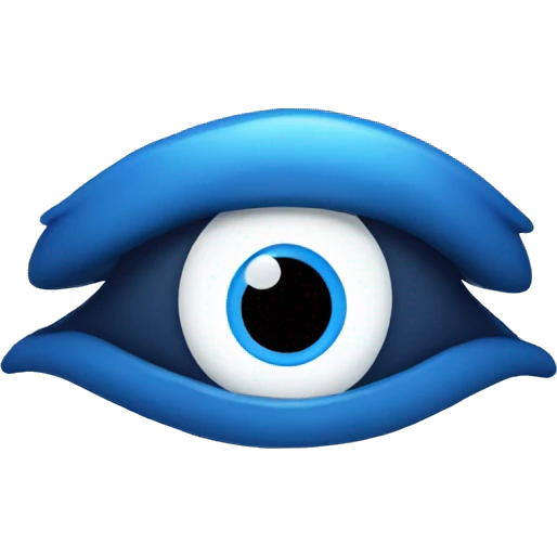 Heart evil eye blue emoji