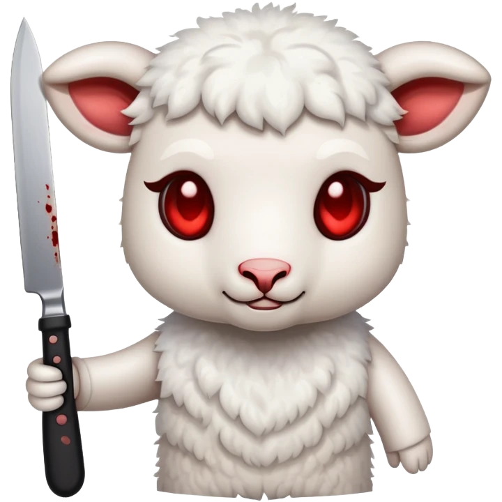 Lamb holding knife blood emoji