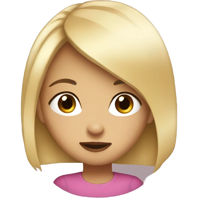 Girl with blonde hair give a ping kiss emoji