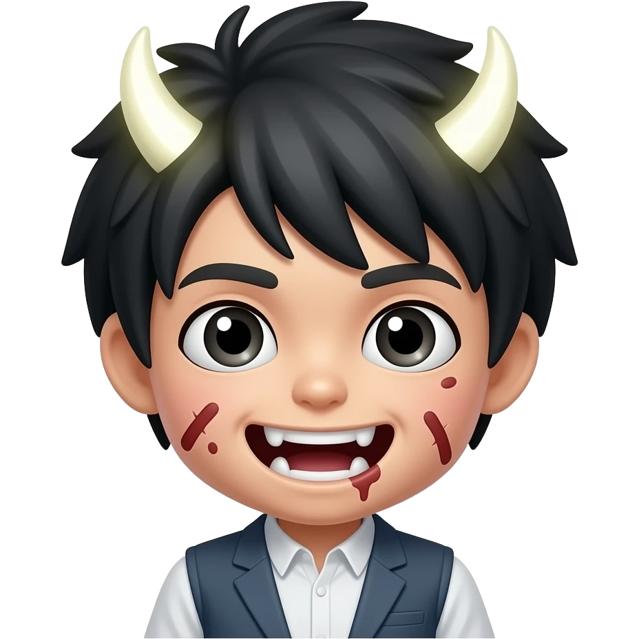 menino zombie japonês com luzes, memoji emoji