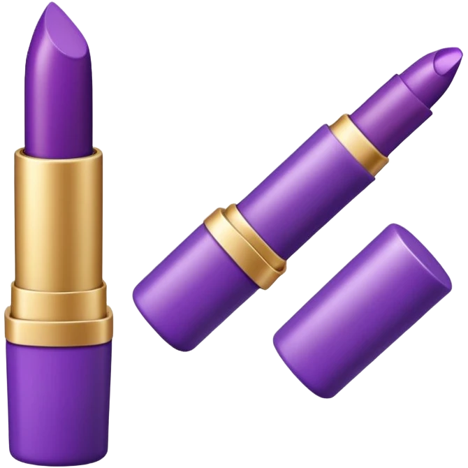 purple lipstick and cosmetics emojis in single object  emoji