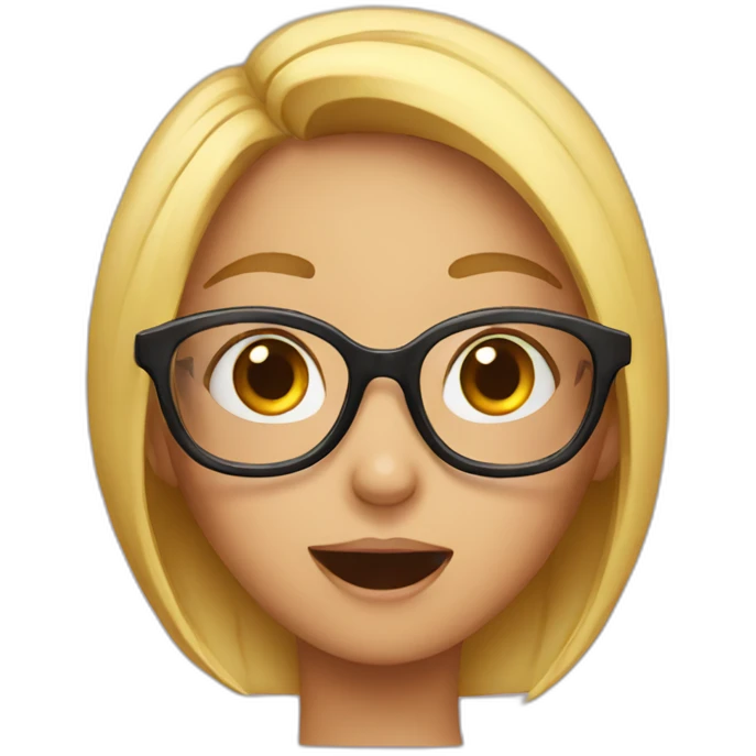 girl surprised glasses emoji