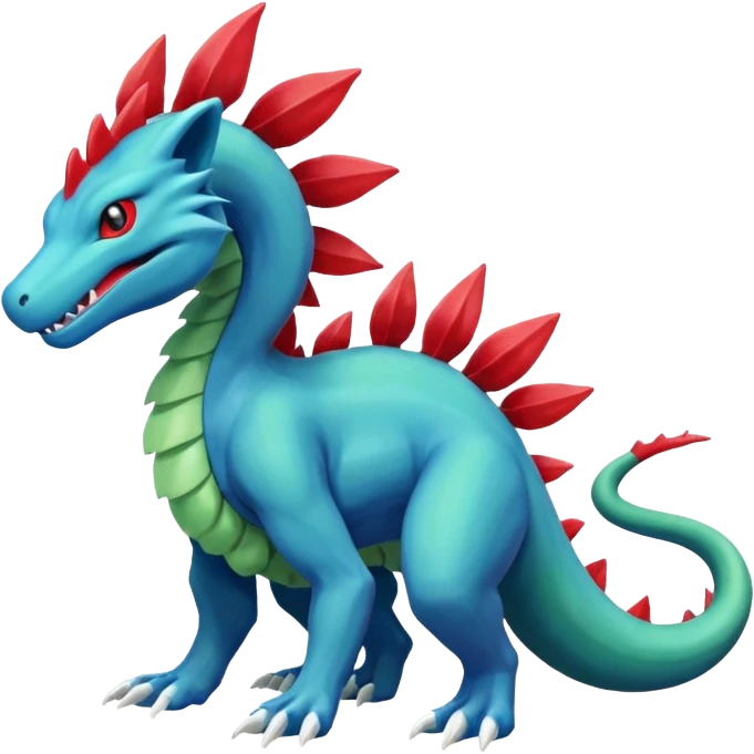 Suicune-Salandit-Meganium-fusion (full body) emoji