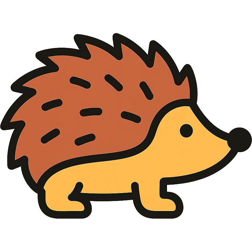 hedgehog, color outline icon style emoji