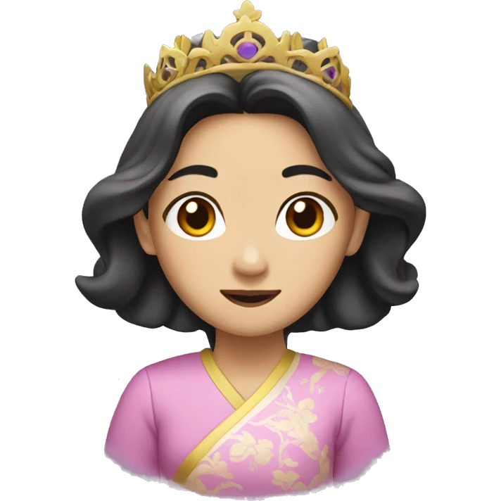 Asian, female princess emoji