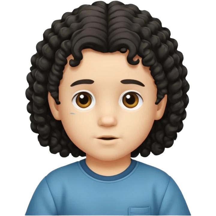 Sigma toddler with curly mullet  emoji
