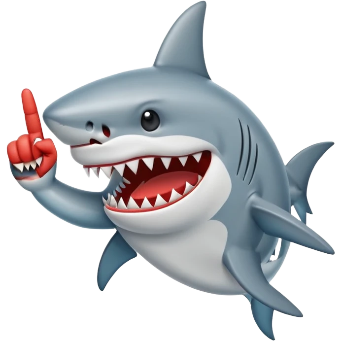 iphone emoji shark with middle finger  emoji