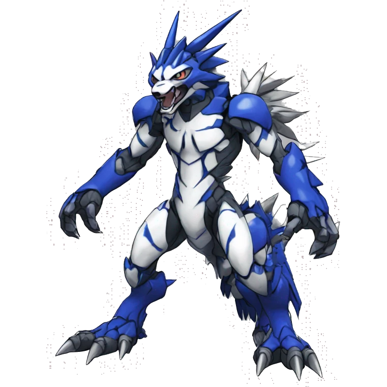  Cool Edgy Digimon-Fakemon-WereGarurumon-WarGreymon with edgy markings full body emoji