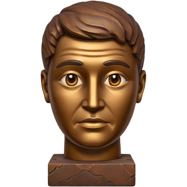 bronze man head statue emoji