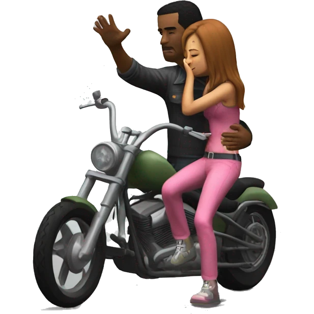 Chopper from gta hugging a girl  emoji