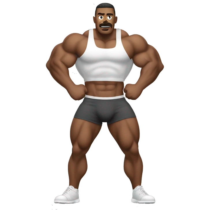 muscular man posing with big butt emoji