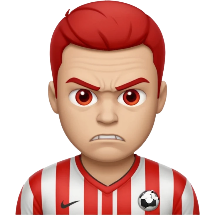angry footballer red and white striped shirt emoji