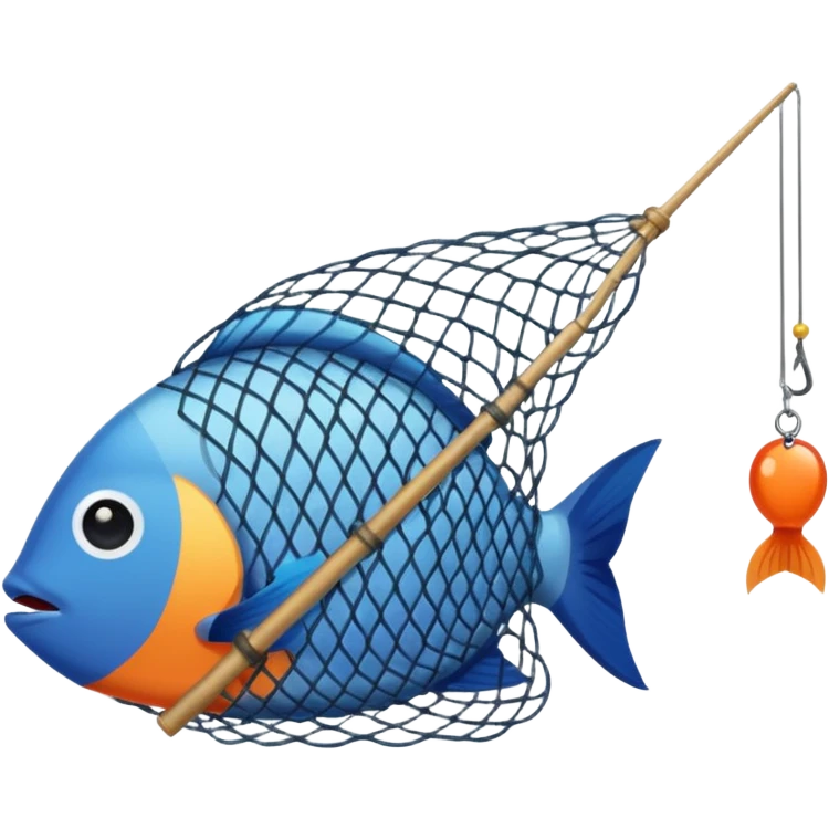 a fishing net filled with tropical fish
 emoji