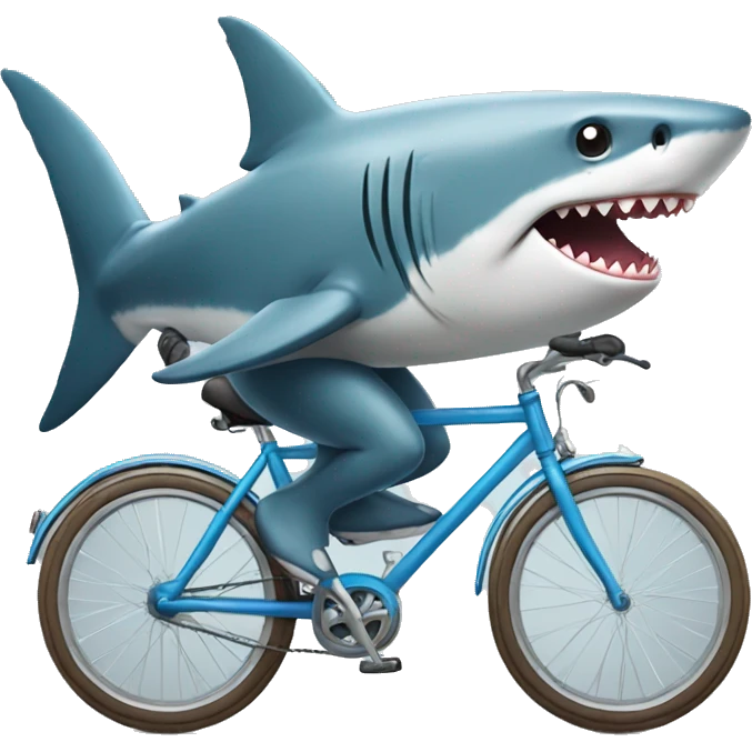 shark riding bike emoji