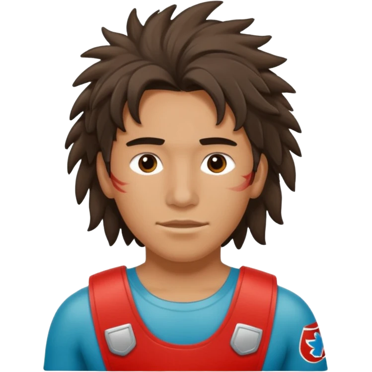 Lifeguard Native American Teenager with messy hair rescuing someone emoji