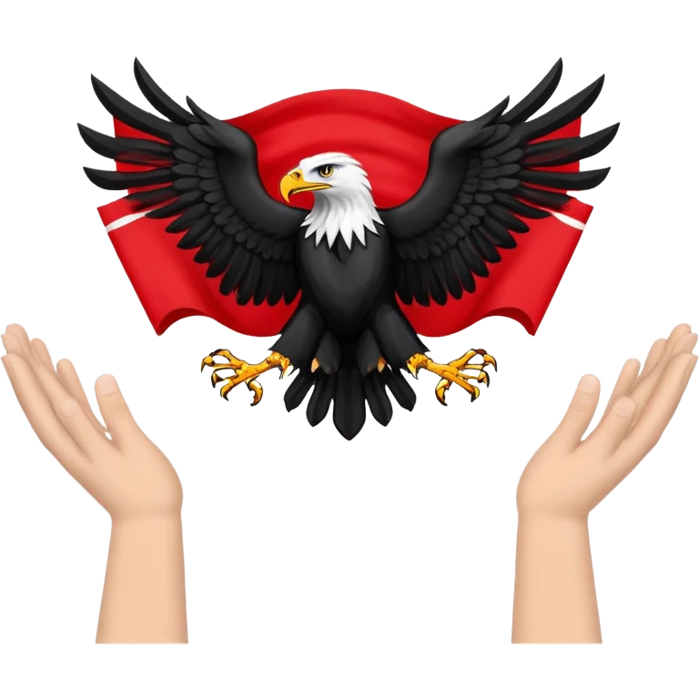 Albanan Flagge but With the hands emoji