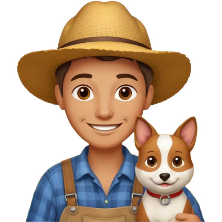 farmer with pet emoji