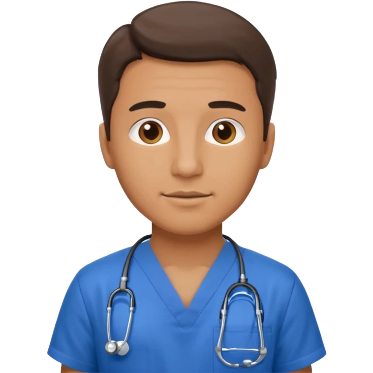 men doctor with wear blue scrub emoji