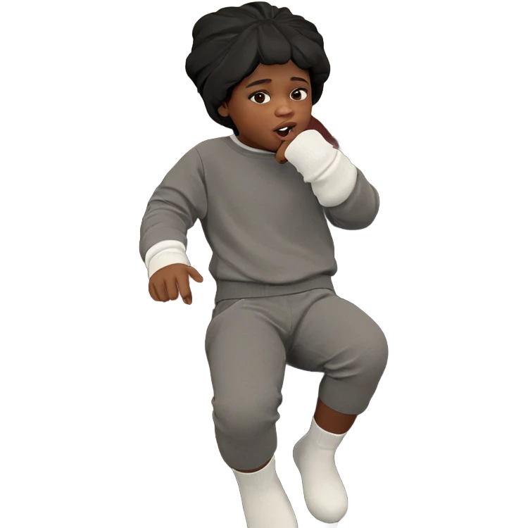 dark-skinned girl in white socks emoji