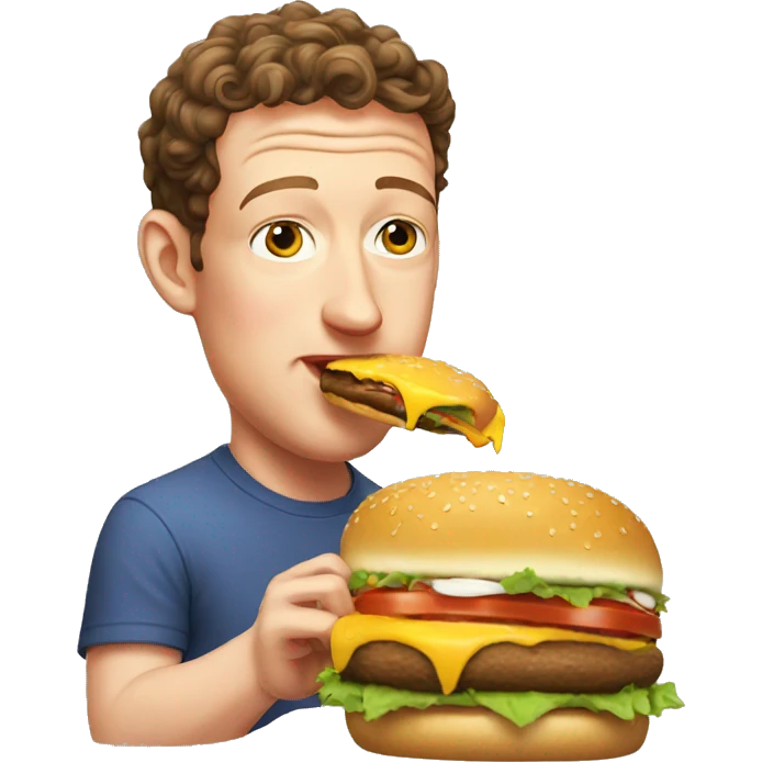 Mark Zuckerberg eating burger  emoji