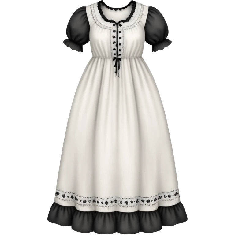 White victorian nightgown with black bugs crawling around pattern emoji
