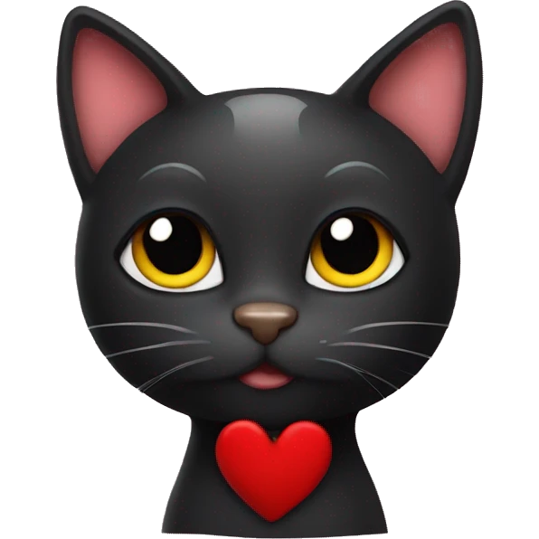 Black cat with hearts emoji