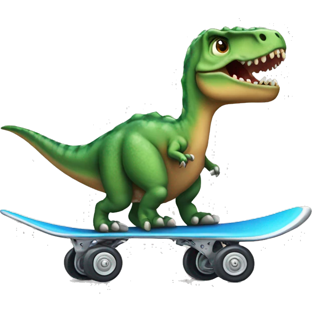 Dinosaurio en patinete emoji