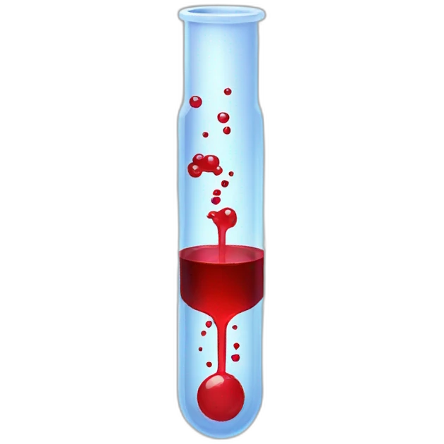 laboratory tube with blood emoji
