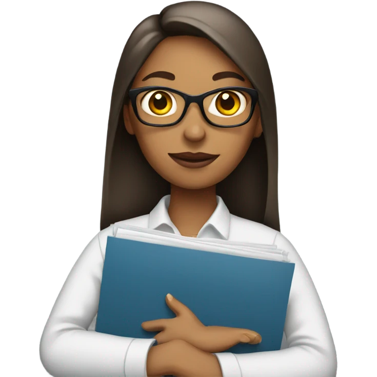 Woman holding a CV emoji