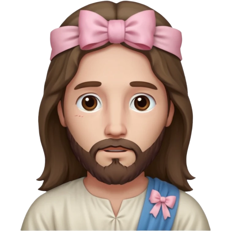 historically accurate jesus with a super pale pink bow emoji