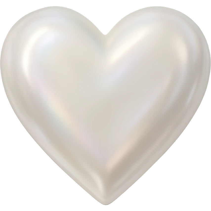 heart with a shimmering pearl finish emoji