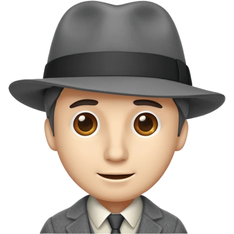 a single gray fedora emoji