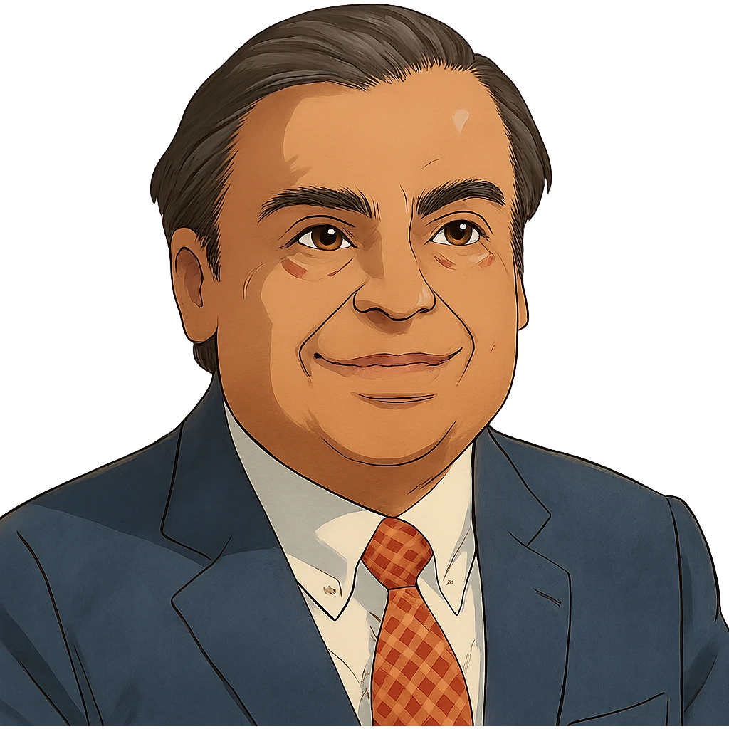 ghibli style portrait of Mukesh Ambani emoji