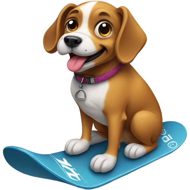 Dog on a snowboard  emoji
