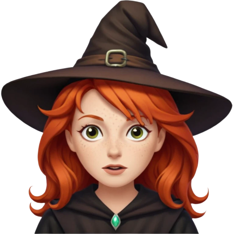 Red haired witch, sassy, rolling eyes upwards emoji
