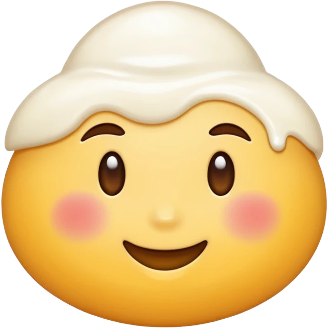A smooth and creamy texture, soft and thick, glossy and rich, realistic, high detail, simple composition, isolated on white background, centered composition
 emoji