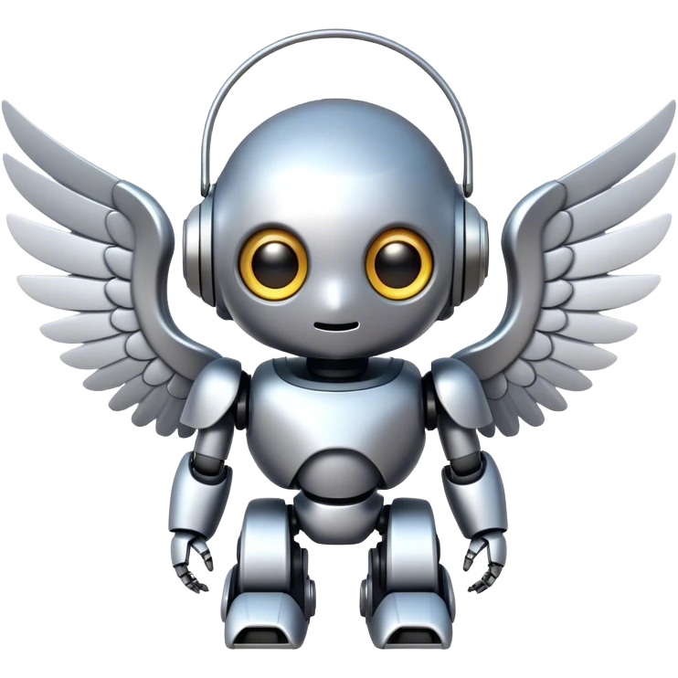cute robot with wings emoji