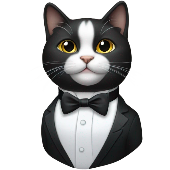 Cat wearing tuxedo emoji