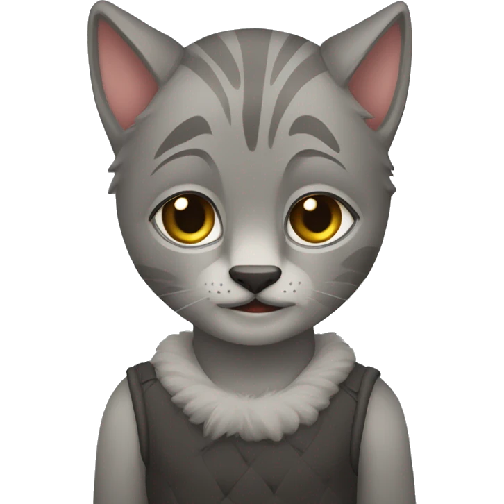 Толстая серая кошка emoji