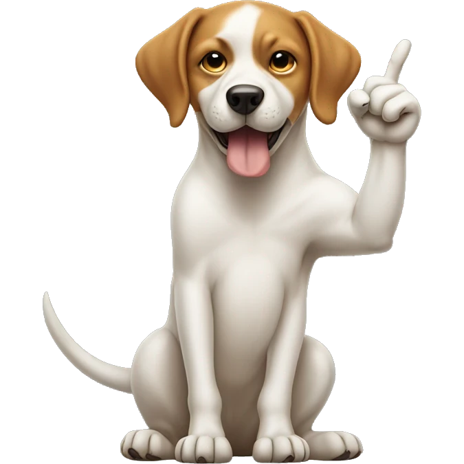 dog sticking middle finger up emoji