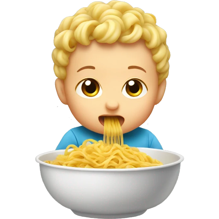 Baby eating pasta emoji