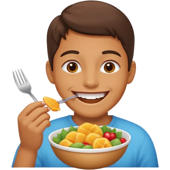 one person happily eating emoji